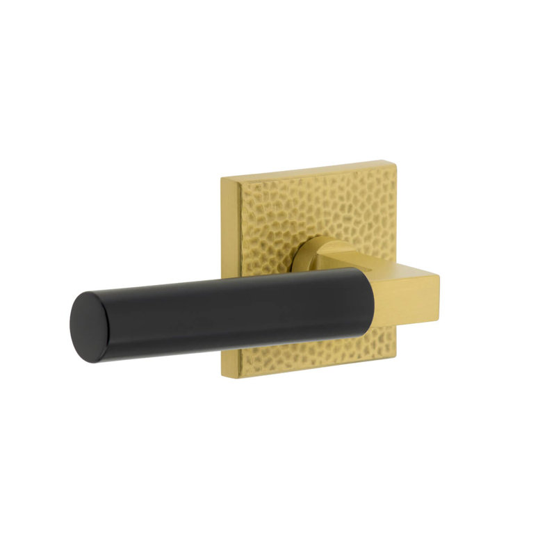 Mannequin double Viaggio Quadrato Rosette avec levier Contempo, Laiton satiné, Noir lisse