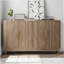 Buffet avec rangement, buffet sculpté à 4 portes, armoire d'appoint multifonctionnelle avec panneau à couches réglables pour le salon, le vestibule, le couloir, le bureau, la cuisine et la salle à manger