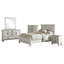 Ensemble de chambre à coucher 5 pièces, lit Mid-Century moderne, une table de chevet, une commode, un miroir de commode et une commode-130033257