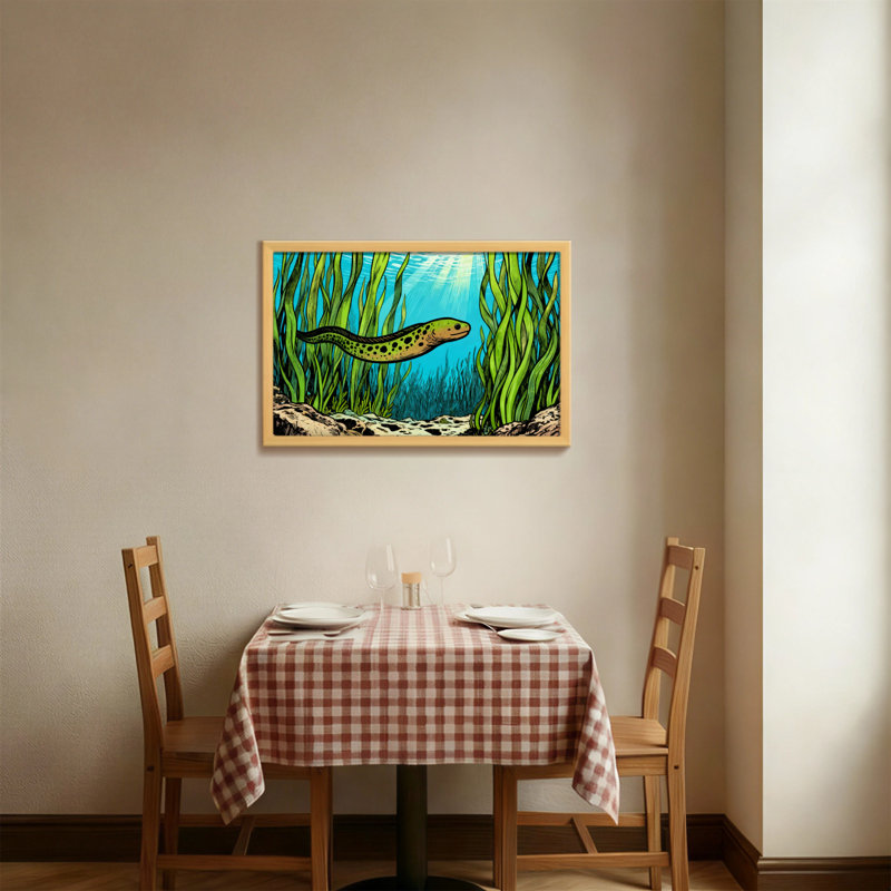 Animals Underwater Sea Life Eel And Seagrass Pattern, 12" H x 18" W