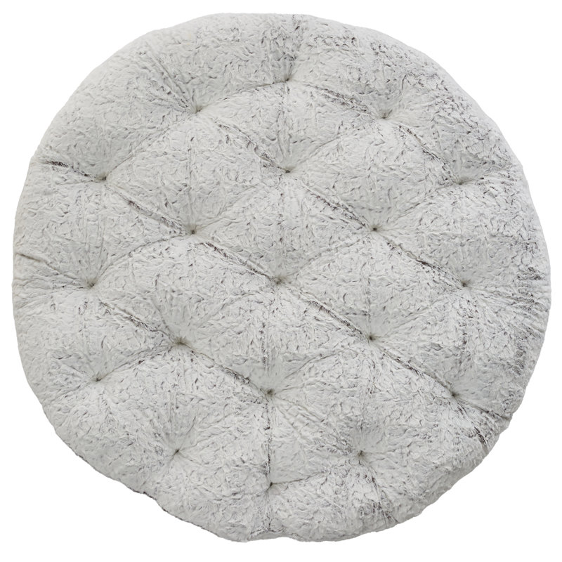 Indoor Textured Papasan Seat Cushion, 44" W x 44" D, Fauxchilla Silver Fox
