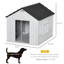 Niche moyenne pour chien - Gris, imperméable, aéré, petite maisonnette imperméable, facile à assembler sans outils