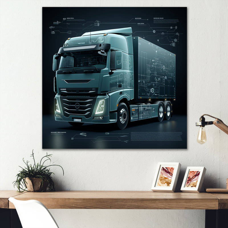 " Abstract 53Ft Truck Harmony I ", Wrapped Canvas, 30" H x 30" W
