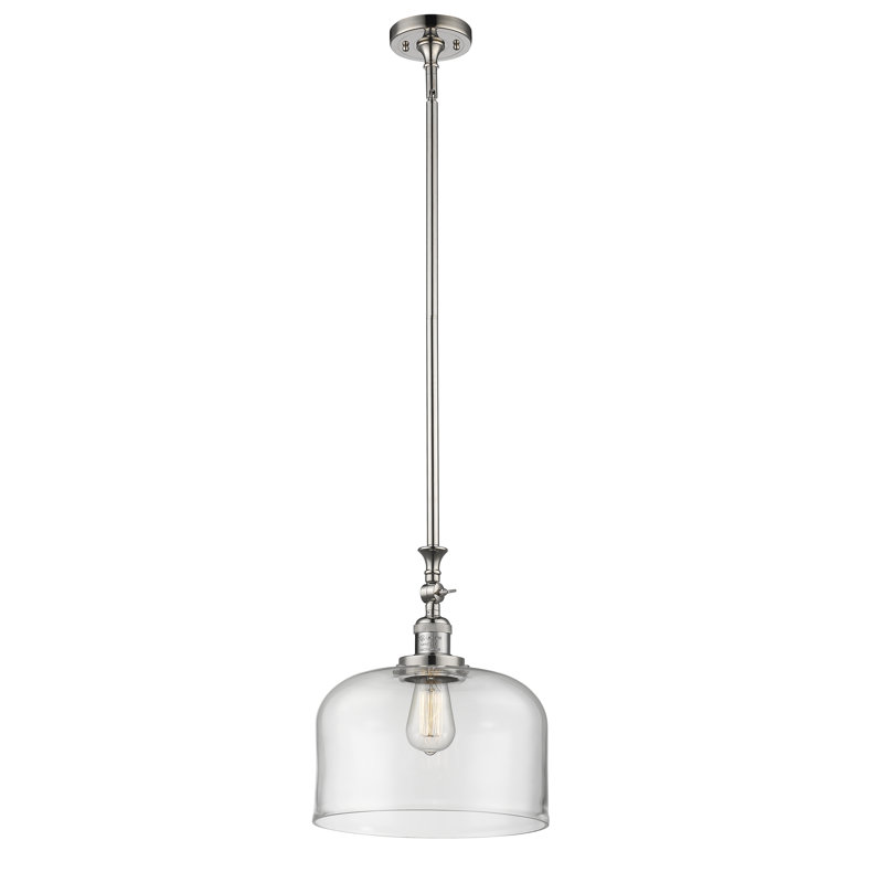 Hiers 1 - Light Single Pendant, Polished Nickel, Clear, No Bulb Included