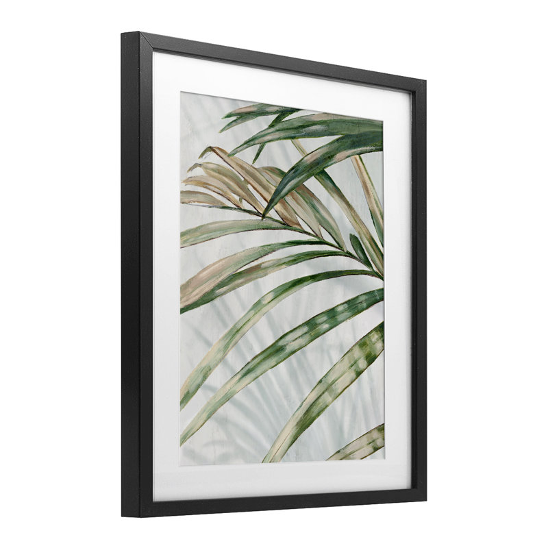 «Frond Impression Leaves», reproduction encadrée sous verre, design par Alex Black, H 16 po x l 13 po, Cadre noir minuit