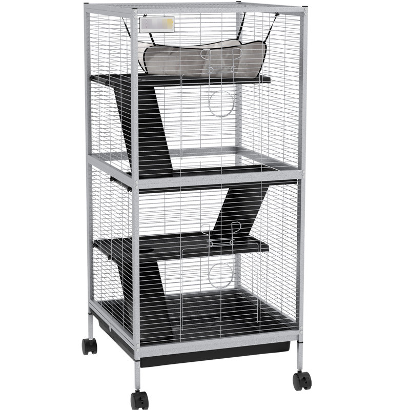 Abri roulant blanc en métal pour petits animaux - 4, avec et plateau amovible pour furets, cage Chinchillas blanc, magnifiques chinchillas, planeurs à sucre, 4, désinfectant