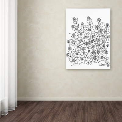 «Simple Flower Doodle 2» par Carson, impression sur toile tendue KCDoodleArt