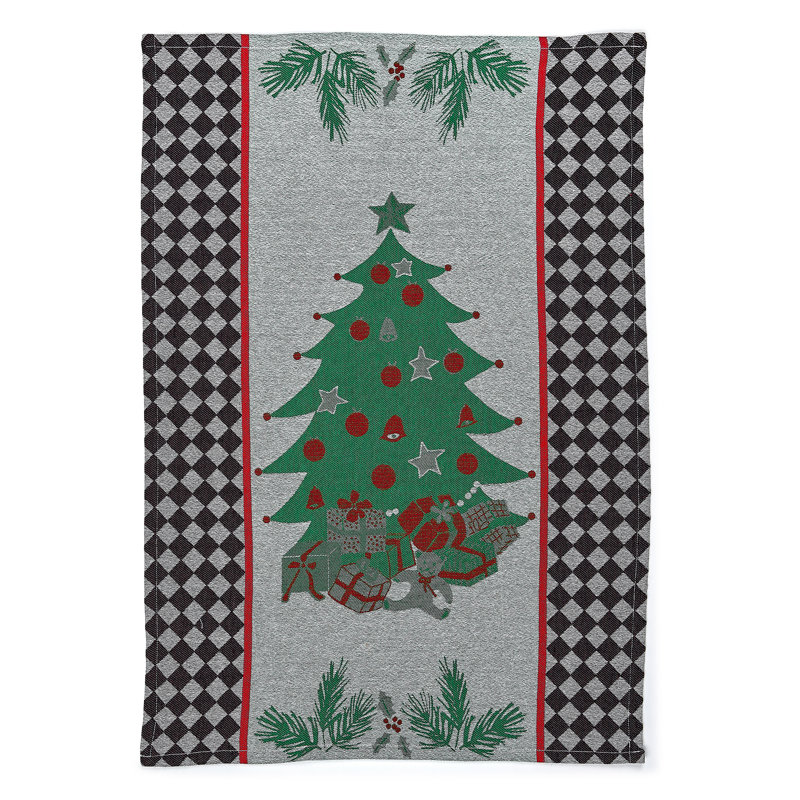 Holly and Holiday Tree Jacquard Dish Towels