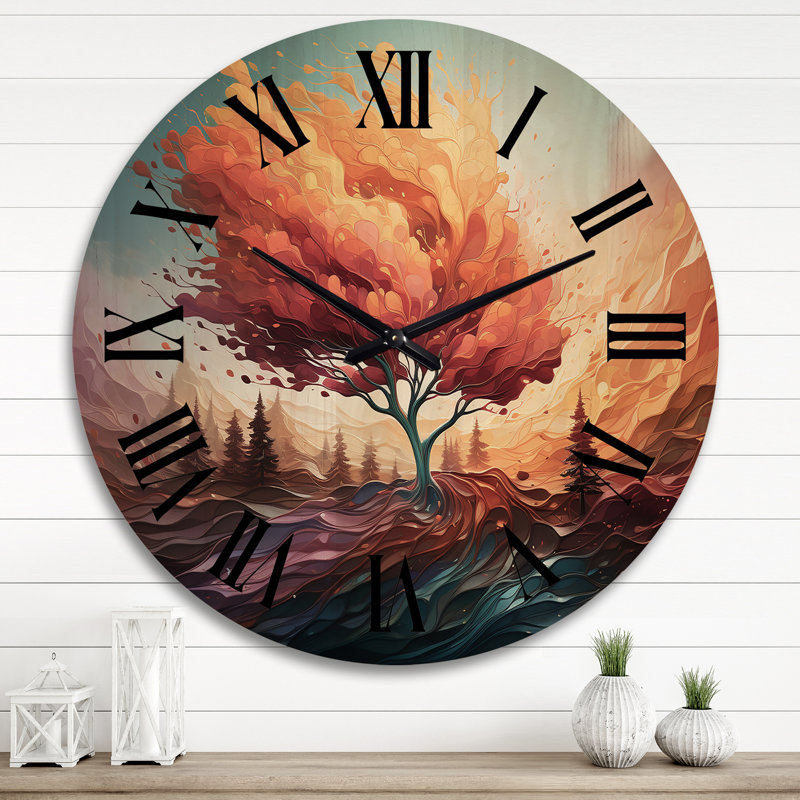 Horloge murale en bois massif Okken, Très grand