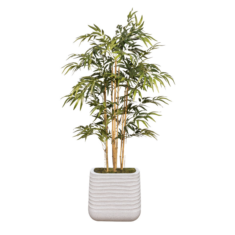Arbre de bambou artificiel 59,57 "en pot, Blanc