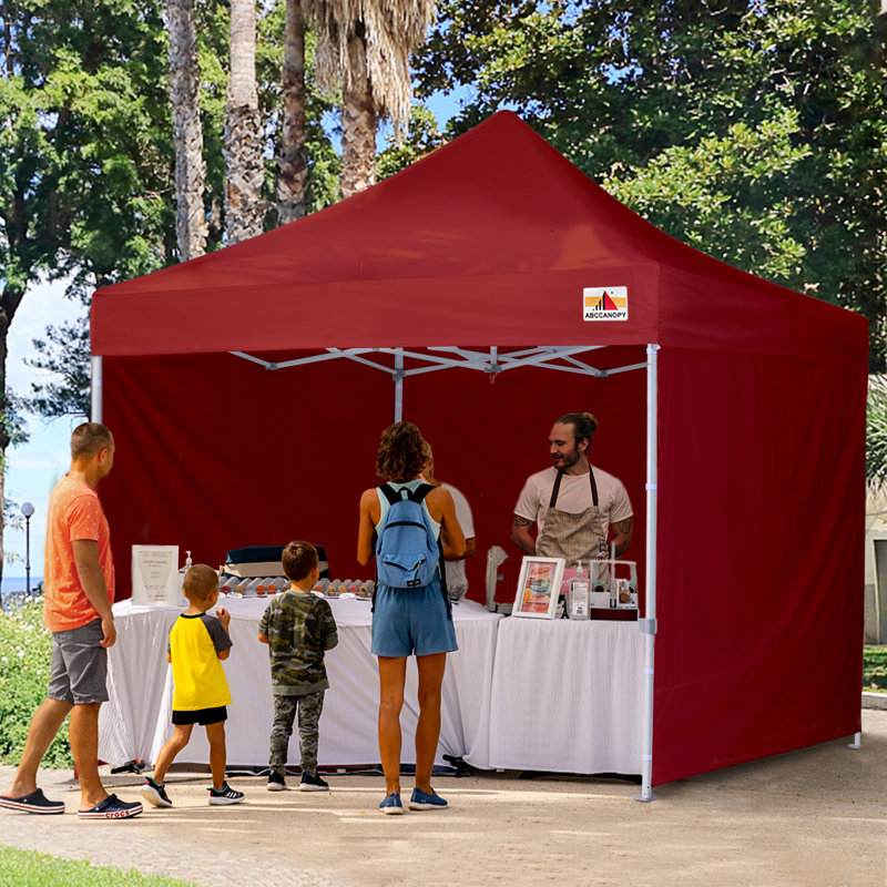Commercial 10 ft. W x 10 ft. D Instant Shade Pop-Up Canopy The Pop Up Canopies, Burgundy, 10ft x 10ft