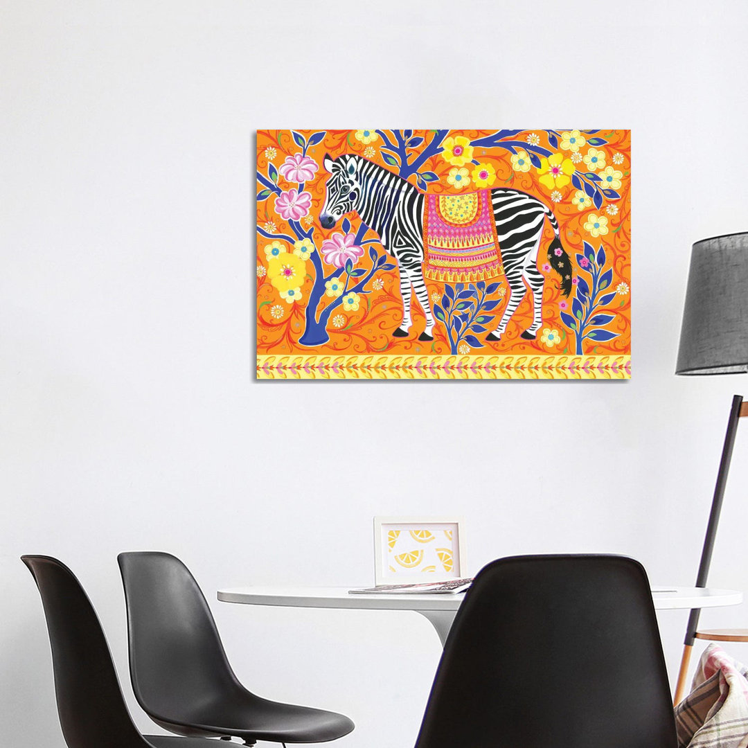 Das glamouröse Zebra von Isabelle Brent - Galerie-verpackte Leinwand Giclée auf Leinwand