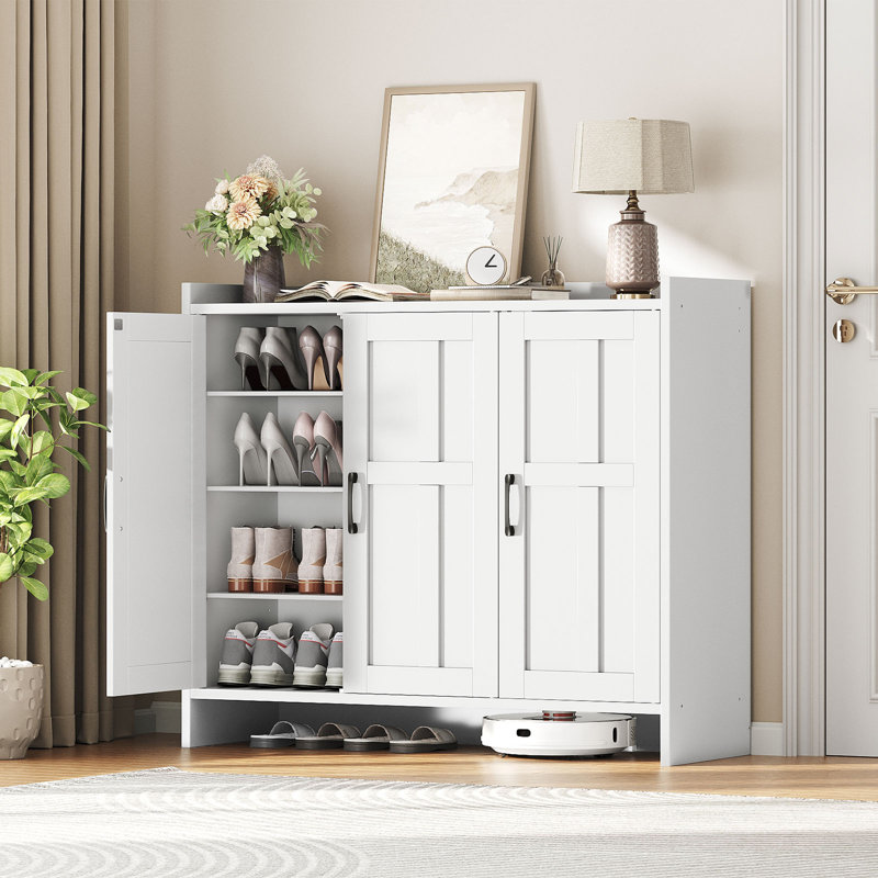 Multifunctional Freestanding Shoe Organizer With Adjustable Shelves