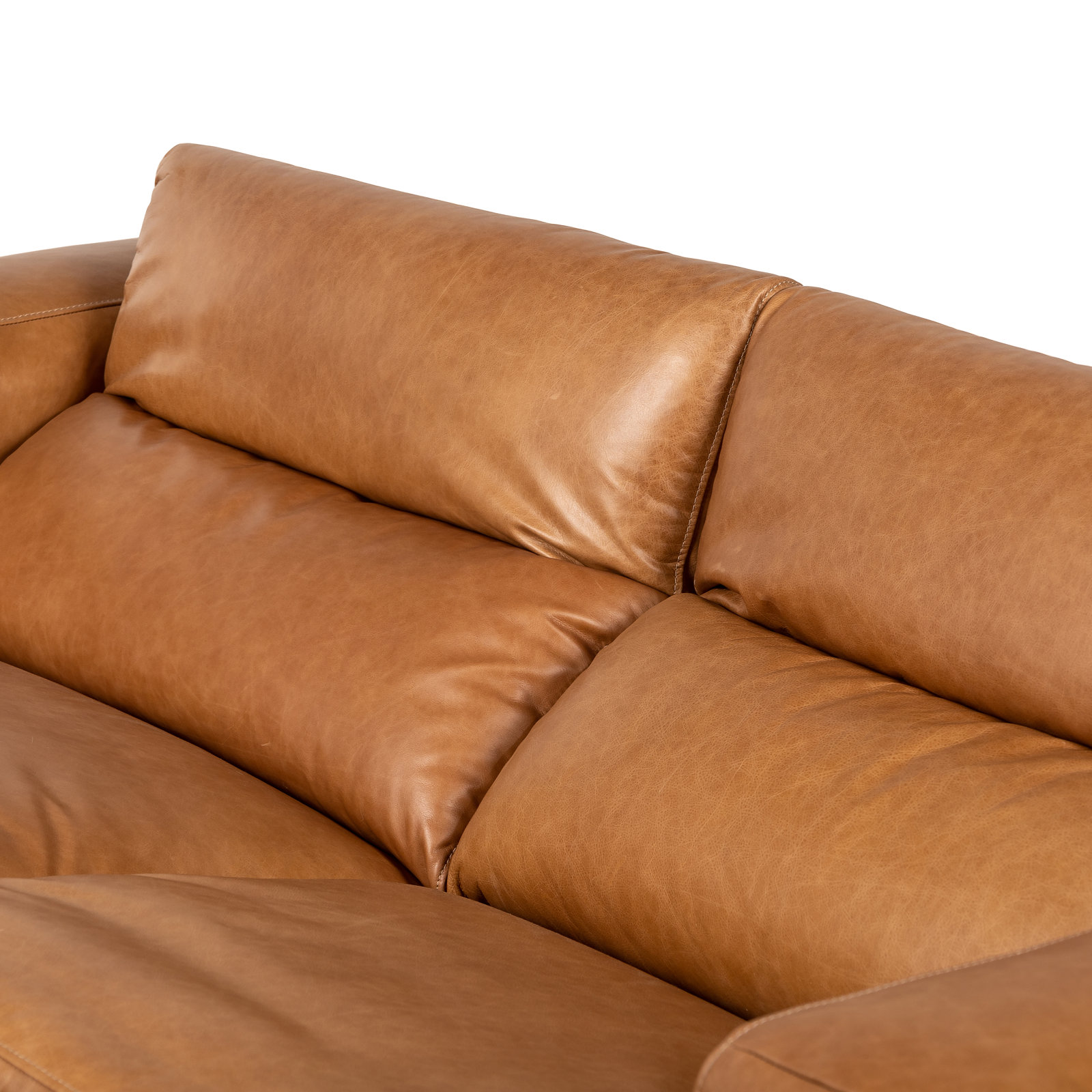 Amed 89" Genuine Leather Reclining Sofa, Sonoma Butterscotch Top Grain Leather