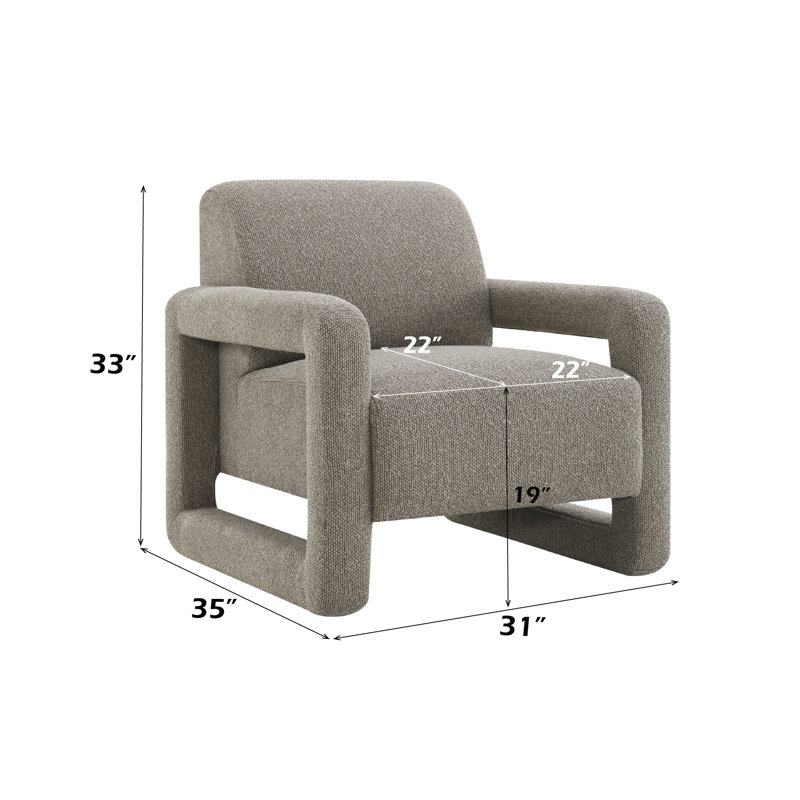Gray Chenille Accent Chair