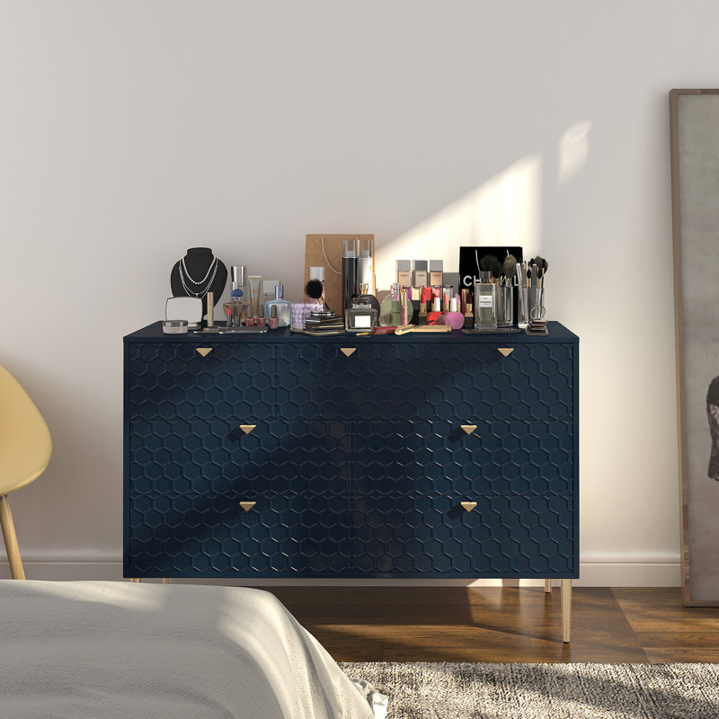 Armoire d'appoint avec 7 tiroirs Modern, Bleu