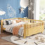 Lit plateforme en bois pour enfants, lit simple en bois à profil bas avec rails pour filles et garçons-1625298174-1625298161
