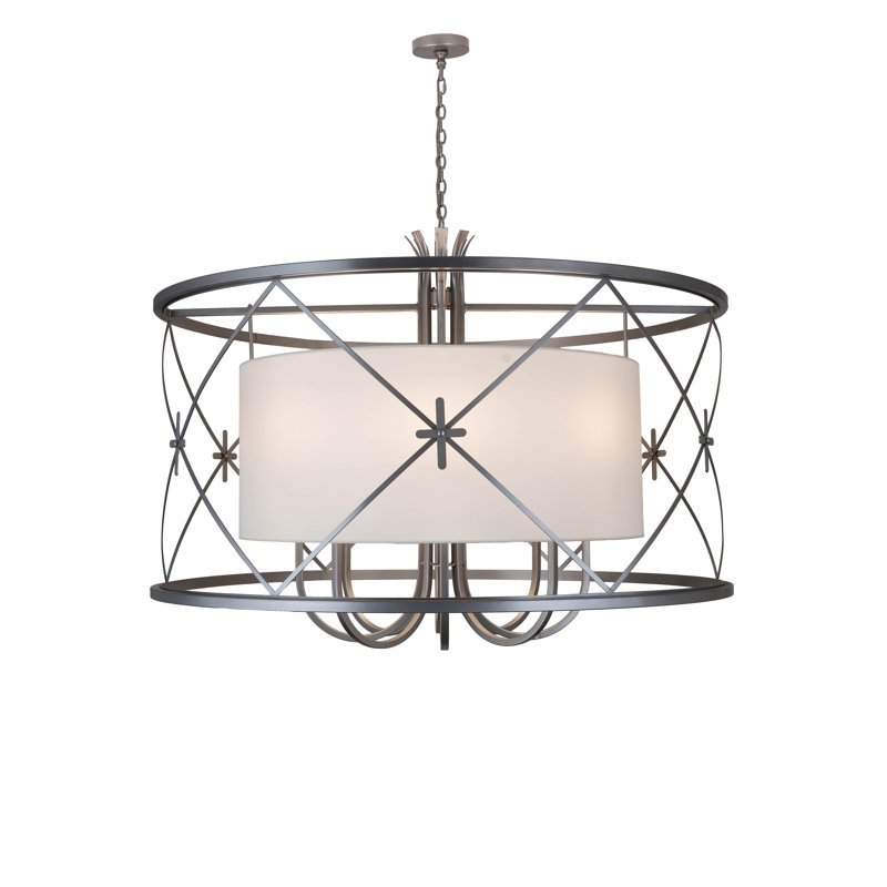 Luminaire suspendu cylindrique unique et remarquable à 8 lumières Penelope