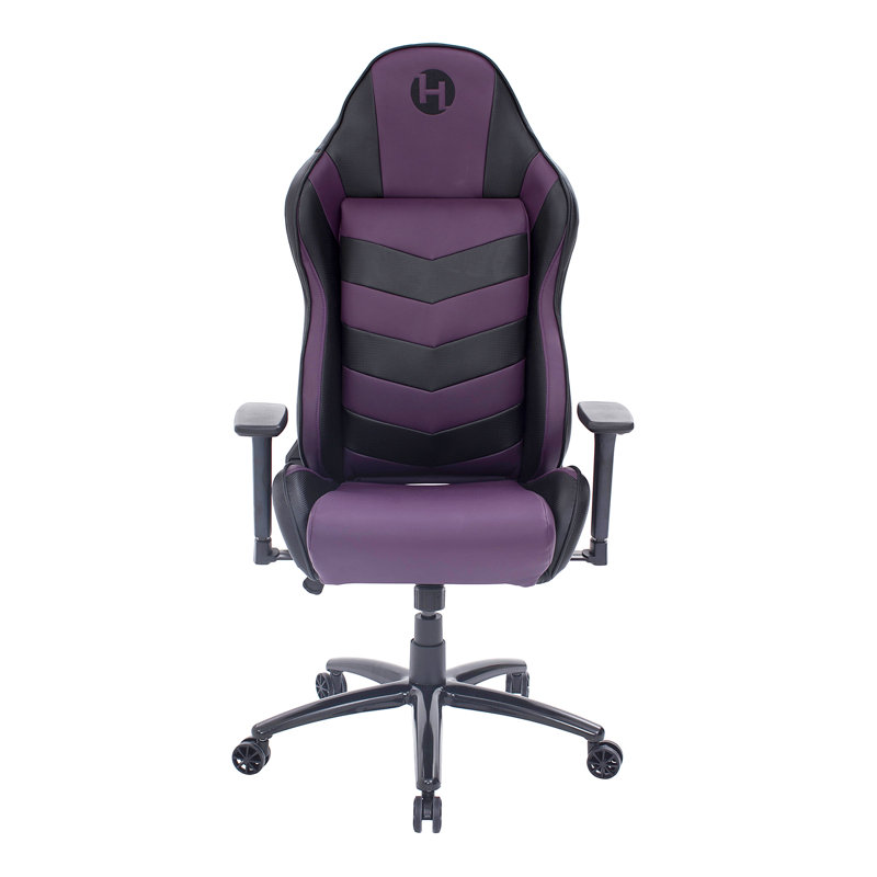 Impact Outdoor Inle Adjustable Headrest and Reclining PC & Racing Game Chair in Black and Pink, Purple