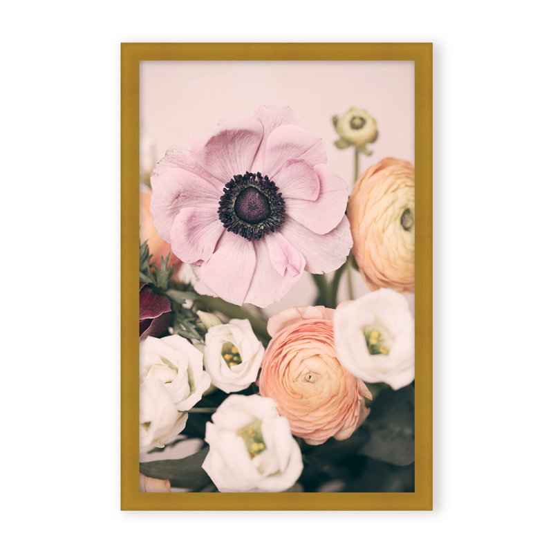 Nature Inspired Pastel Bouquet by  - Picture Frame Photograph on Paper, 48" H x 32" W x 1.125" D, Framed Print, White