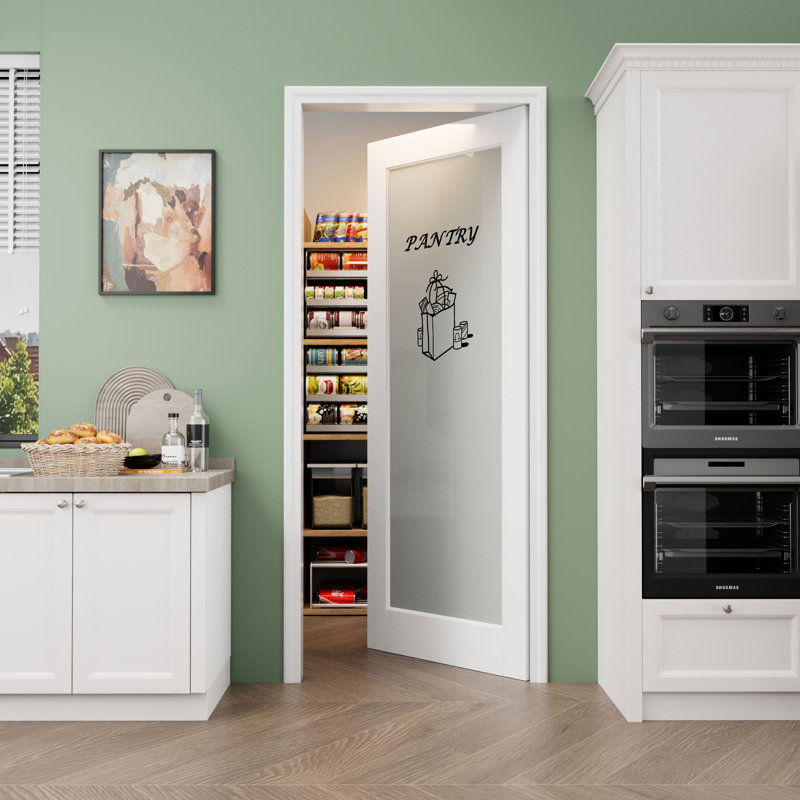 Porte standard d'intérieur en bois manufacturé massif sans trousse de quincaillerie, 32 po x 80 po, Blanc - 01