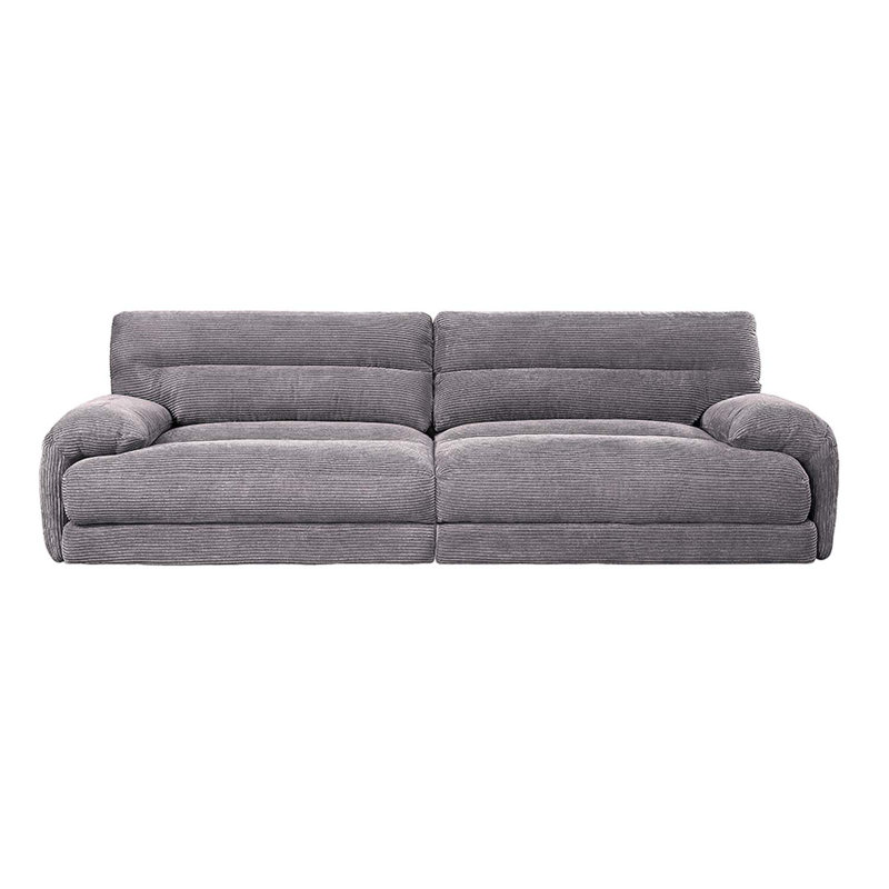 Causeuse Cadenza, velours côtelé gris de 98 po