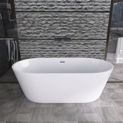 31.1'' x 63'' Freestanding Soaking Acrylic Bathtub