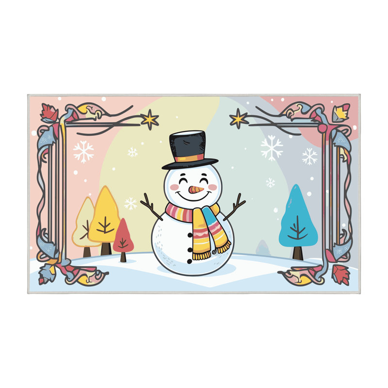 The Holiday Aisle® Christmas Winter Holiday Rug, Rectangle 4' x 6'