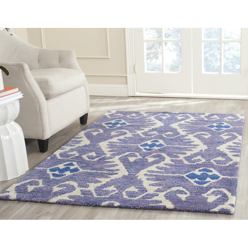 Tapis ikat en laine touffeté à la main Kouerga, Rectangle 6 pi x 9 pi