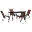  5 Piece Garden Dining Set Grey PVC-coated polyester And Steel-2070883604