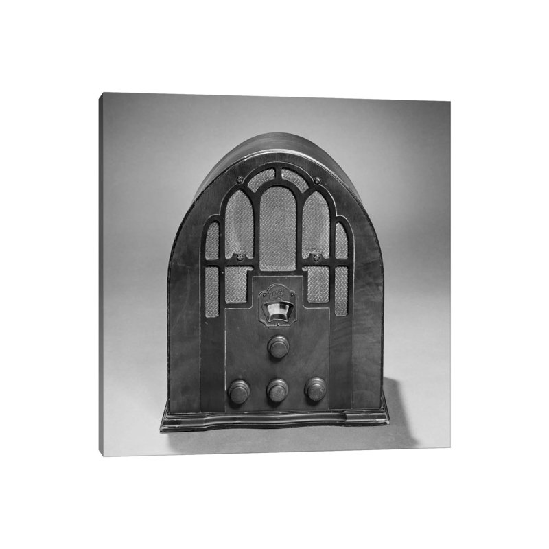 1930s Old Time Zenith Model 805 Cathedral Style AM Radio 1935 1 Piece Wrapped Canvas Wall Art