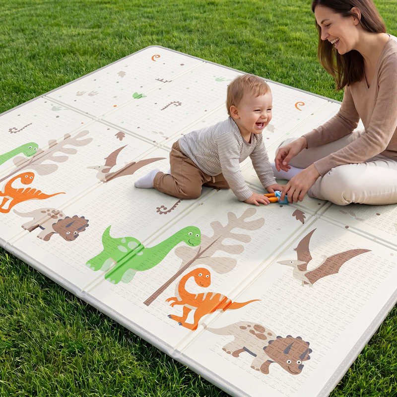 Double-sided Toddler Play Mat, Dinosaur & Jungle