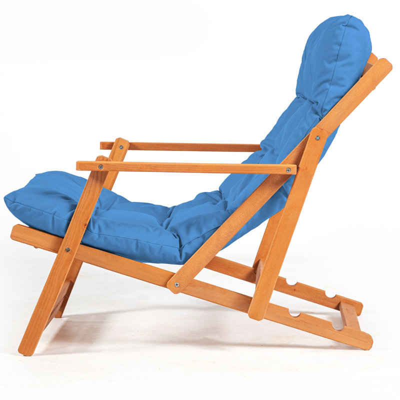 3-Piece Garden Table & Chairs Set, Solid Beech Wood, 15.7 x 15.7 x 15.7 in Table & 19.7 x 31.9 x 19.7 in Chairs | No Varnish, Water-Based Preservative, Blue & Natural Finish | Perfect for Outdoor Relaxation