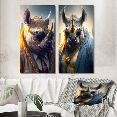 " Rhino Gangster In NYC I " 2 - Pieces