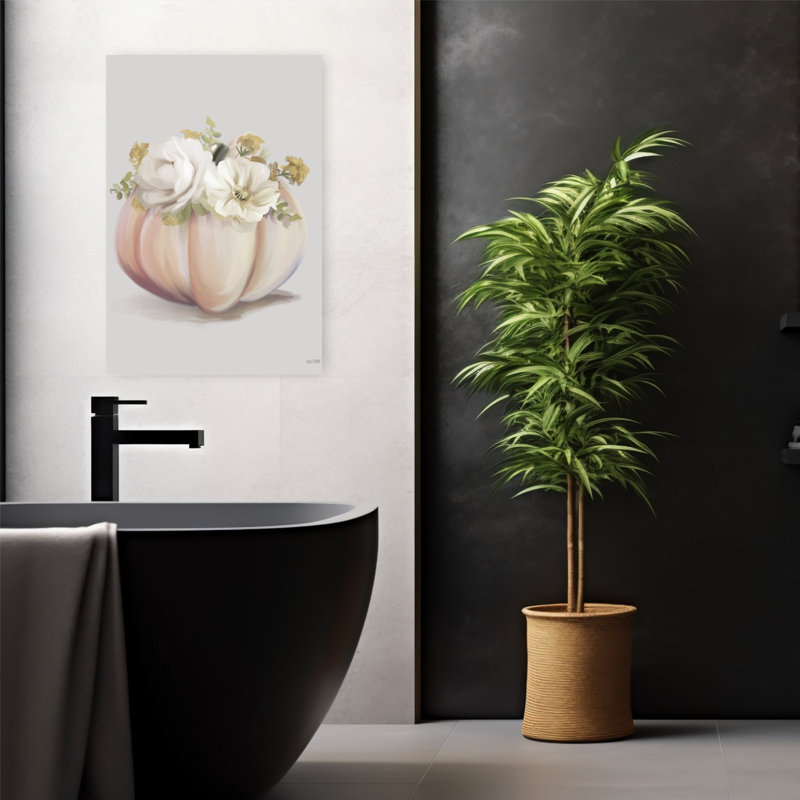 Art contemporain de fleurs d'automne, H 24 po x l 16 po