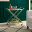 Chariot-bar industriel en fer / verre Ligon