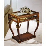 Curio Floor Shelf End Table with Storage