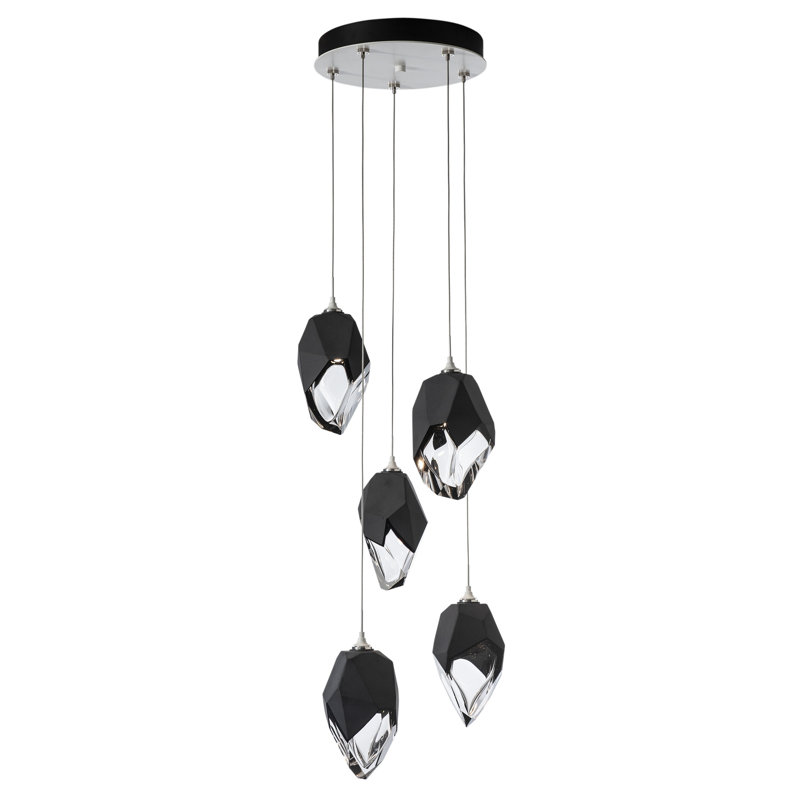 Chrysalis 5 - Light Cluster Pendant, White, 15" - 80", Black