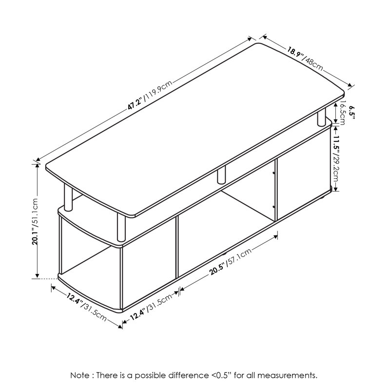 Bozil Coffee Table with Storage, White