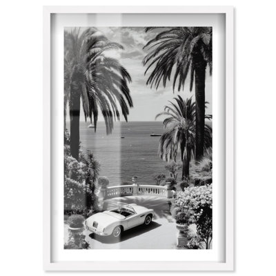 «Monaco Dreams I Shadowbox Print Glam», art mural par Notoriart, cadre blond, 16 x 24