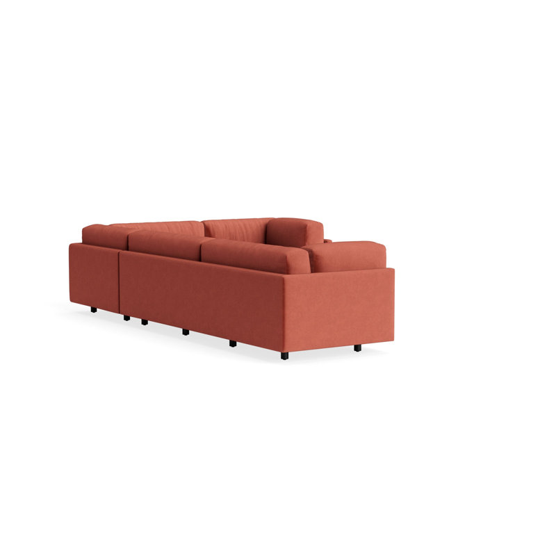 MTO - Sunday L Sectional Sofa, Left, Tomato Velvet