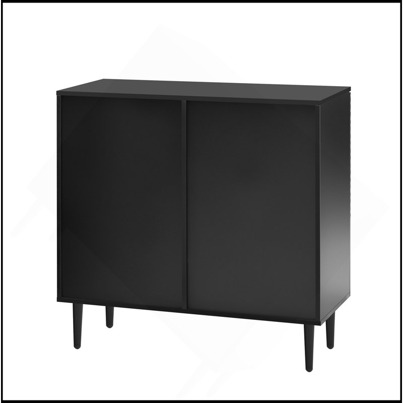 Armoire d'appoint moderne et minimaliste avec tablettes réglables, conception de porte géométrique élégante, grand espace de rangement pour tout décor