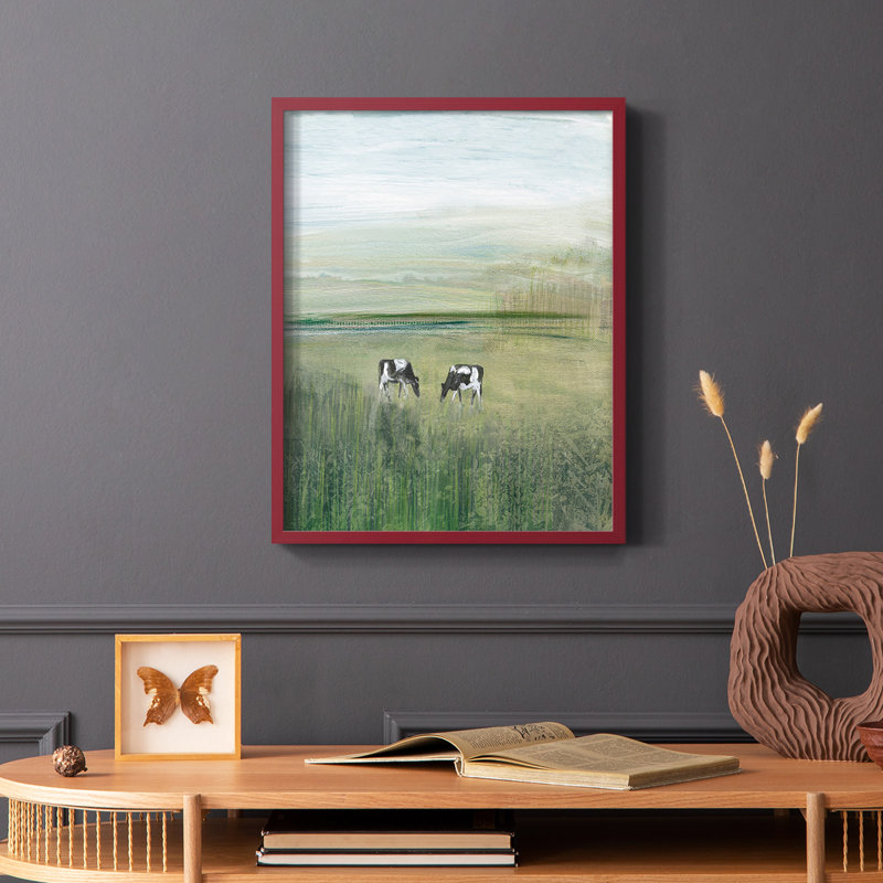 «Out to Pasture II», reproduction encadrée - bois massif, Blanc, H 14 po x l 11 po