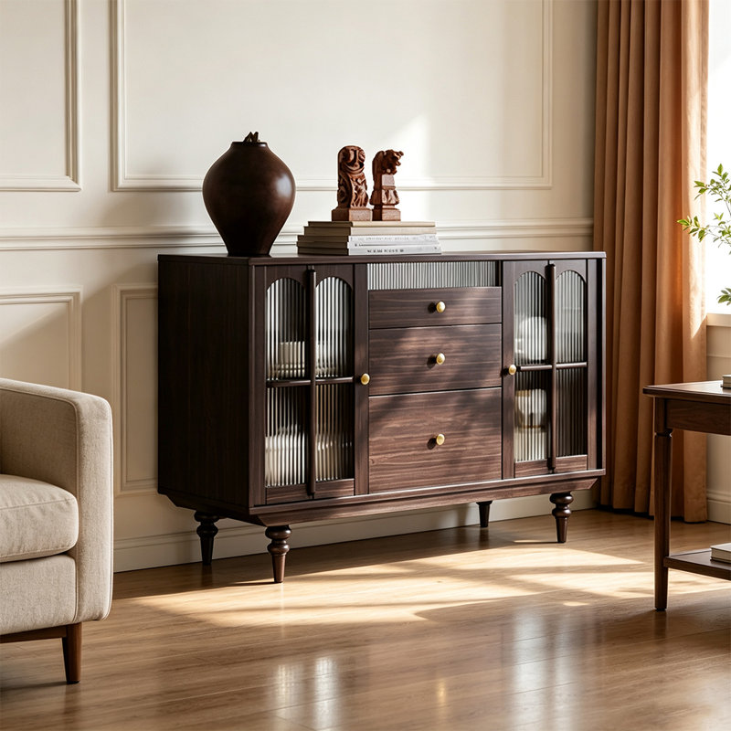 Buffet en bois de noyer massif