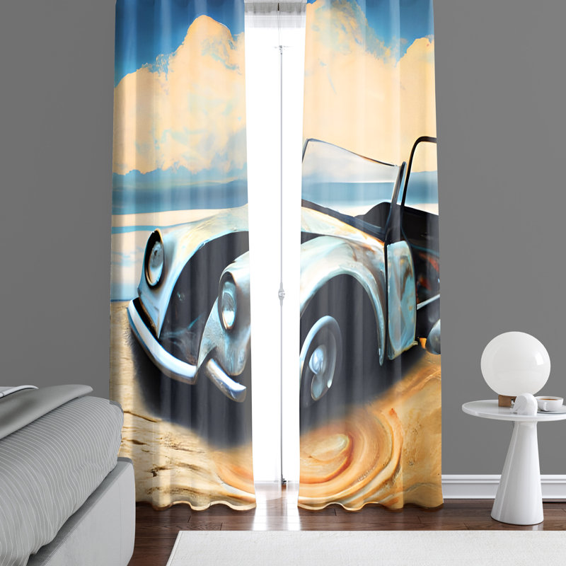 Paire de rideaux semi-transparents en polyester Baltej, L 20 po x L 52 po