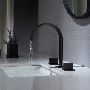 Widespread Bathroom Faucet with Drain Assembly Matte Black 