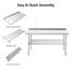 Table en acier inoxydable Gymax 48 po x 24 po pour préparation et travail-63399124