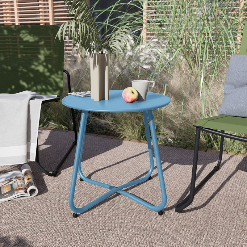 Tray Top End Table, Grey Blue