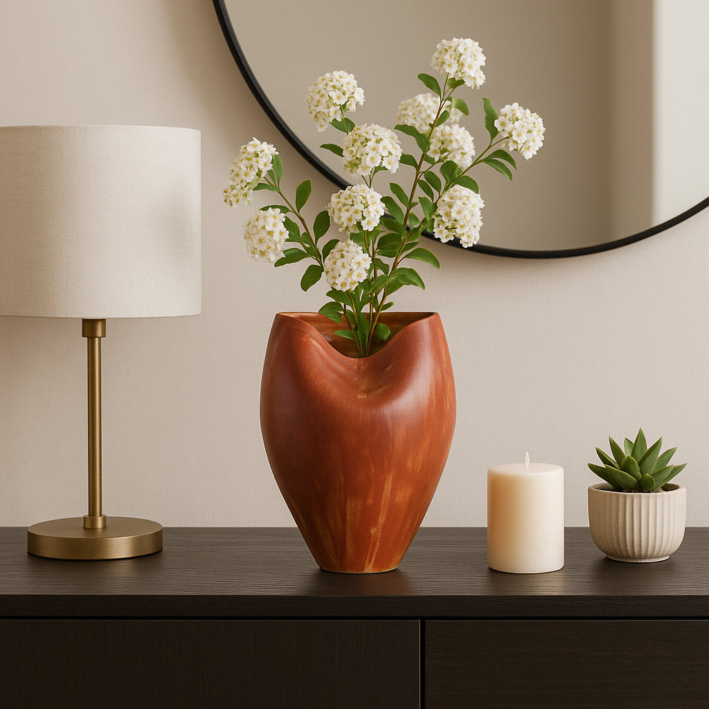 Kalab Porcelain Table Vase, 14" H x 11" W x 10" D