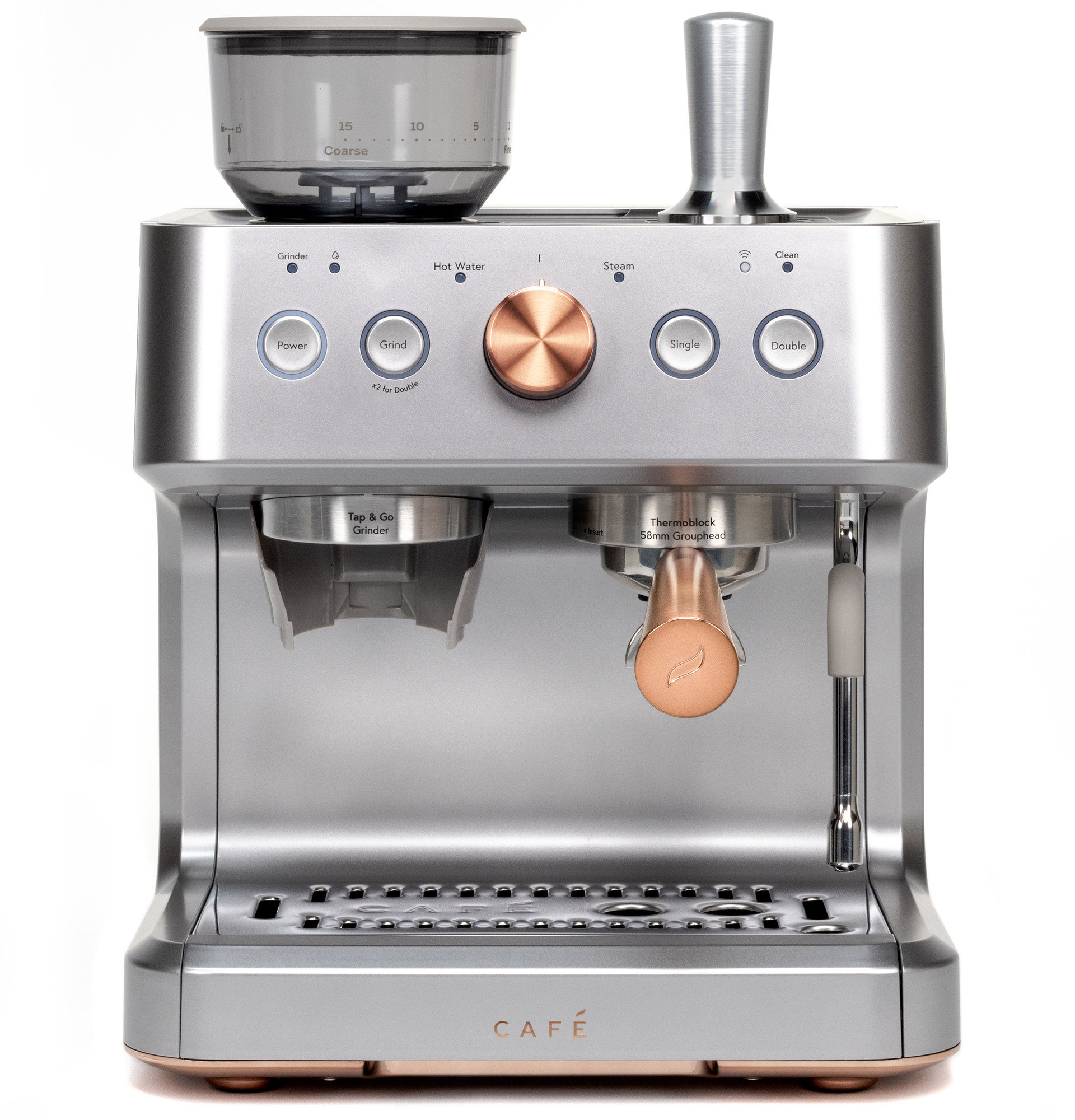 Semi-Automatic Espresso Machine and Automatic Milk Frother Attachment